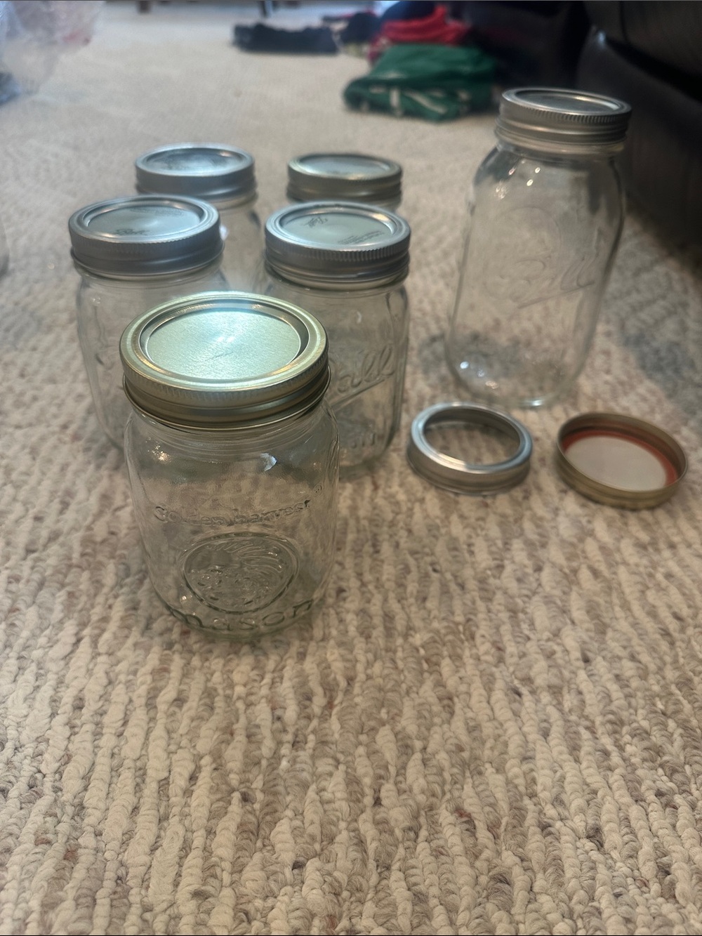 🫙 Set of Clear Regular Mouth Glass Mason Jars with Silver Lids